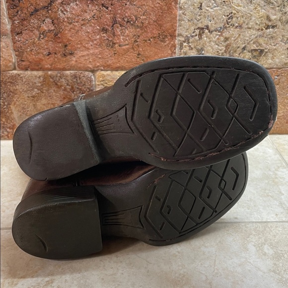 Ariat Kids Cowboy Boots Size 12 Brown Leather Western Aztec Stitch Square Toe - Picture 11 of 15